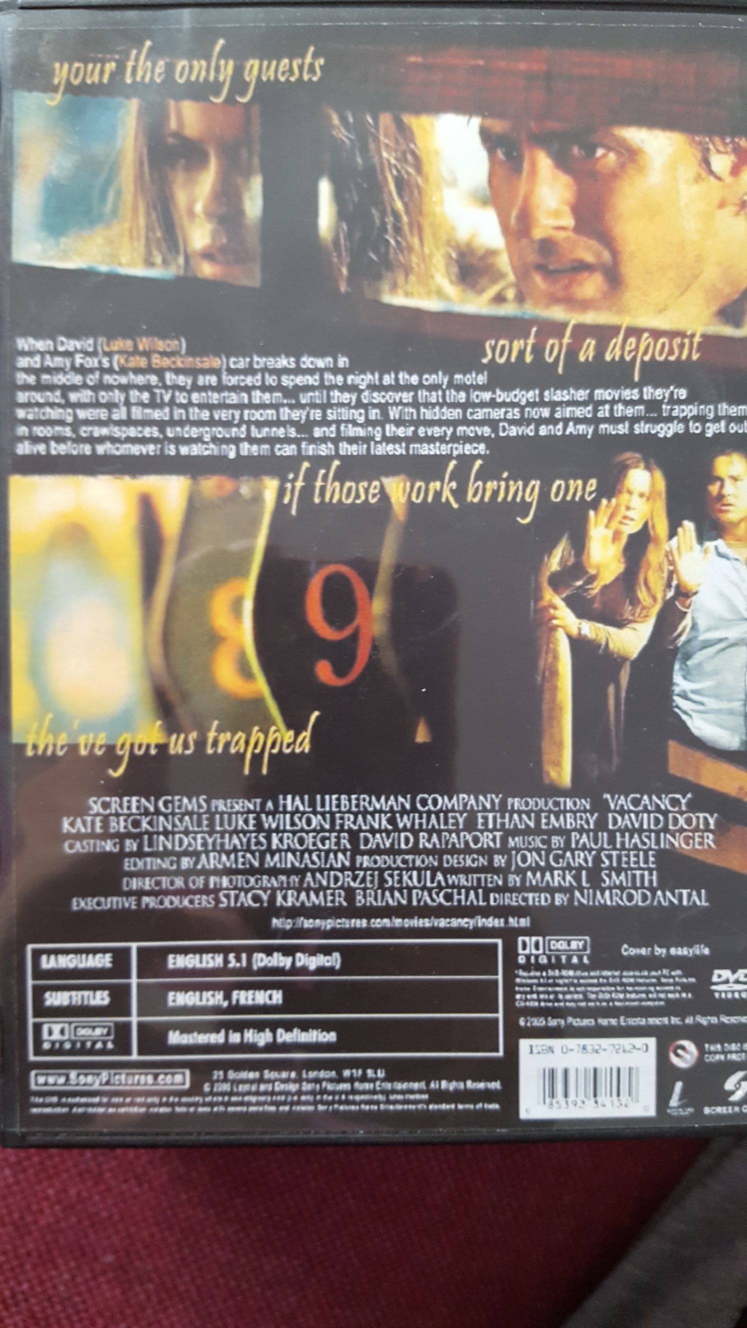 Vacancy iTunes movie collectible [Barcode 043396226920] - Main Image 2