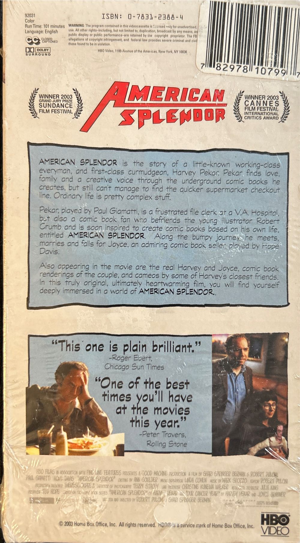 American Splendor VHS movie collectible [Barcode 782978107997] - Main Image 2