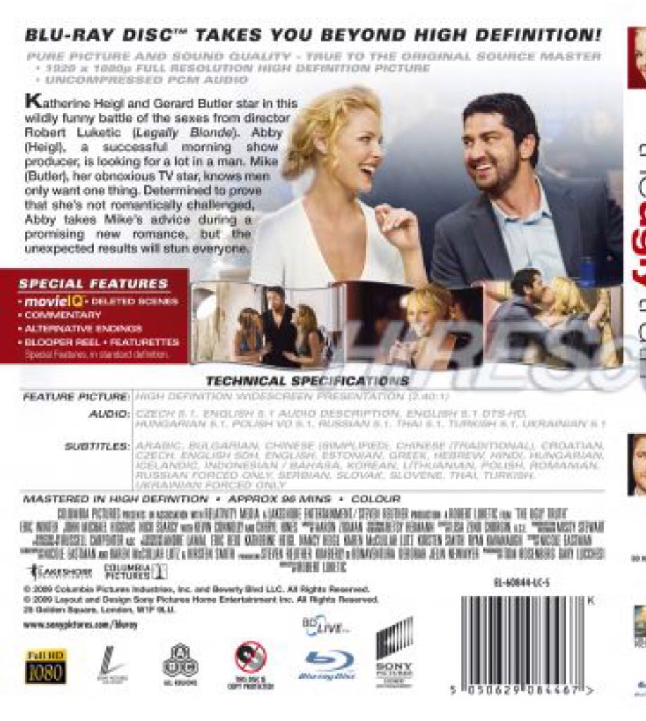 The Ugly Truth Blu-ray movie collectible - Main Image 2