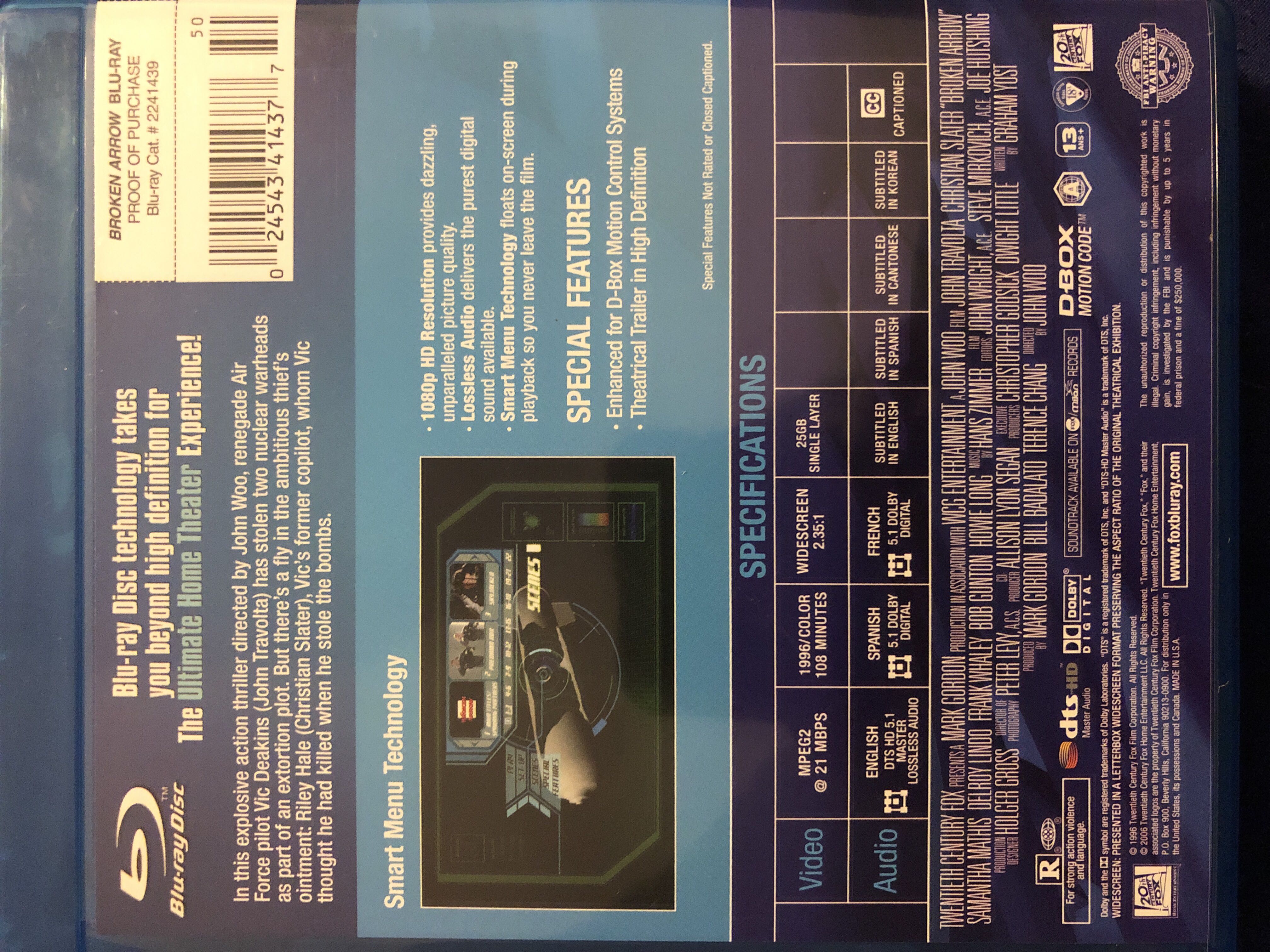 Broken Arrow DVD movie collectible [Barcode 024543414377] - Main Image 3