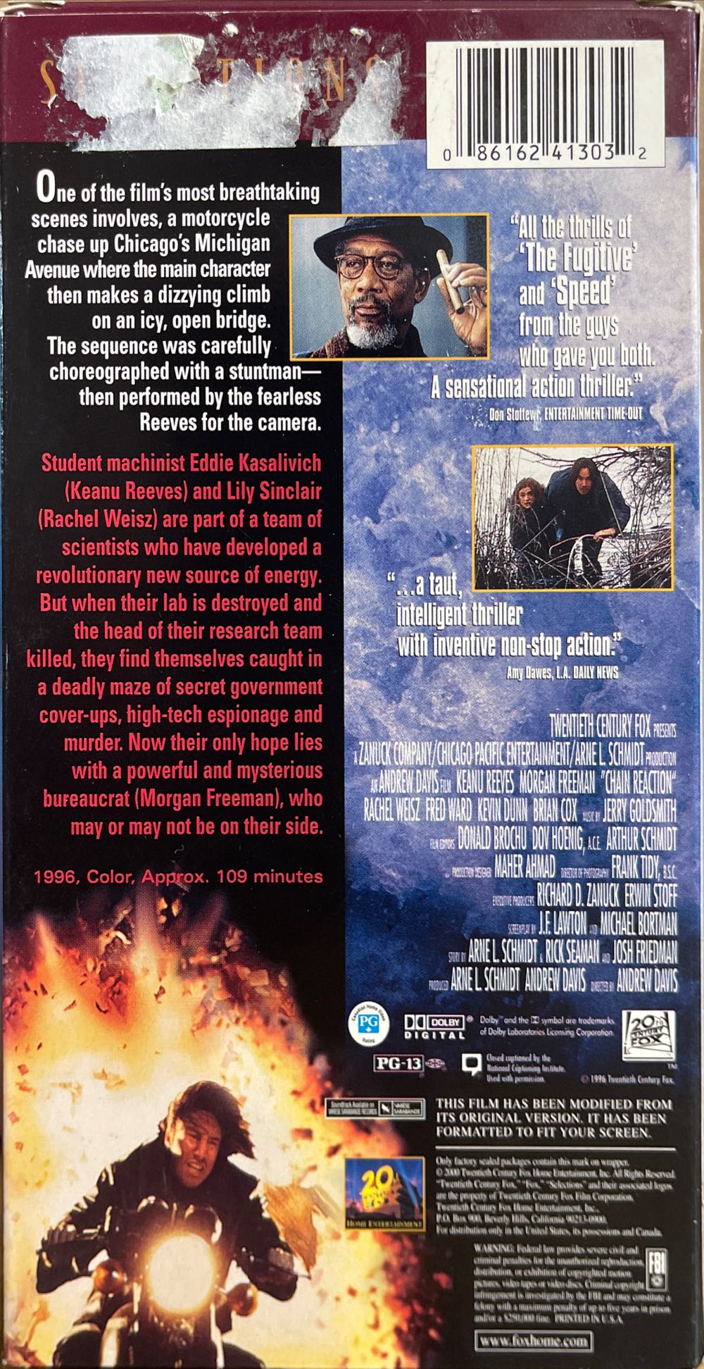 Chain Reaction VHS movie collectible [Barcode 086162413032] - Main Image 2