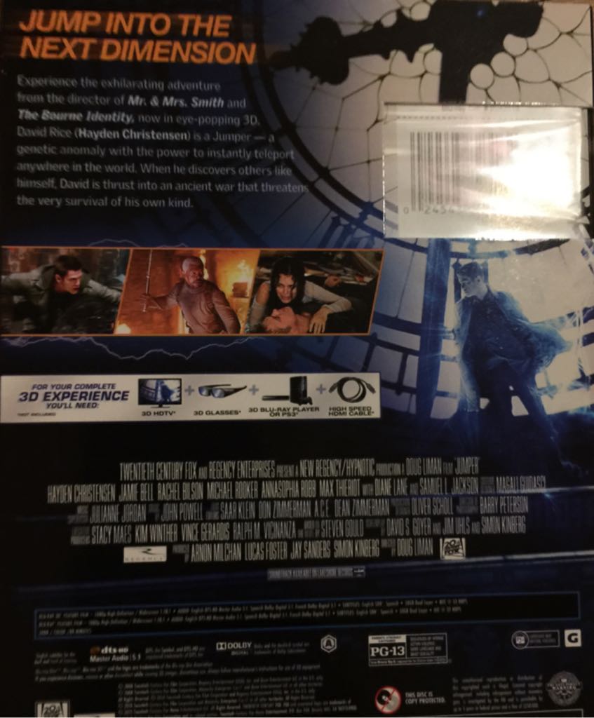 Jumper 3D Blu-ray movie collectible [Barcode 024543823162] - Main Image 2