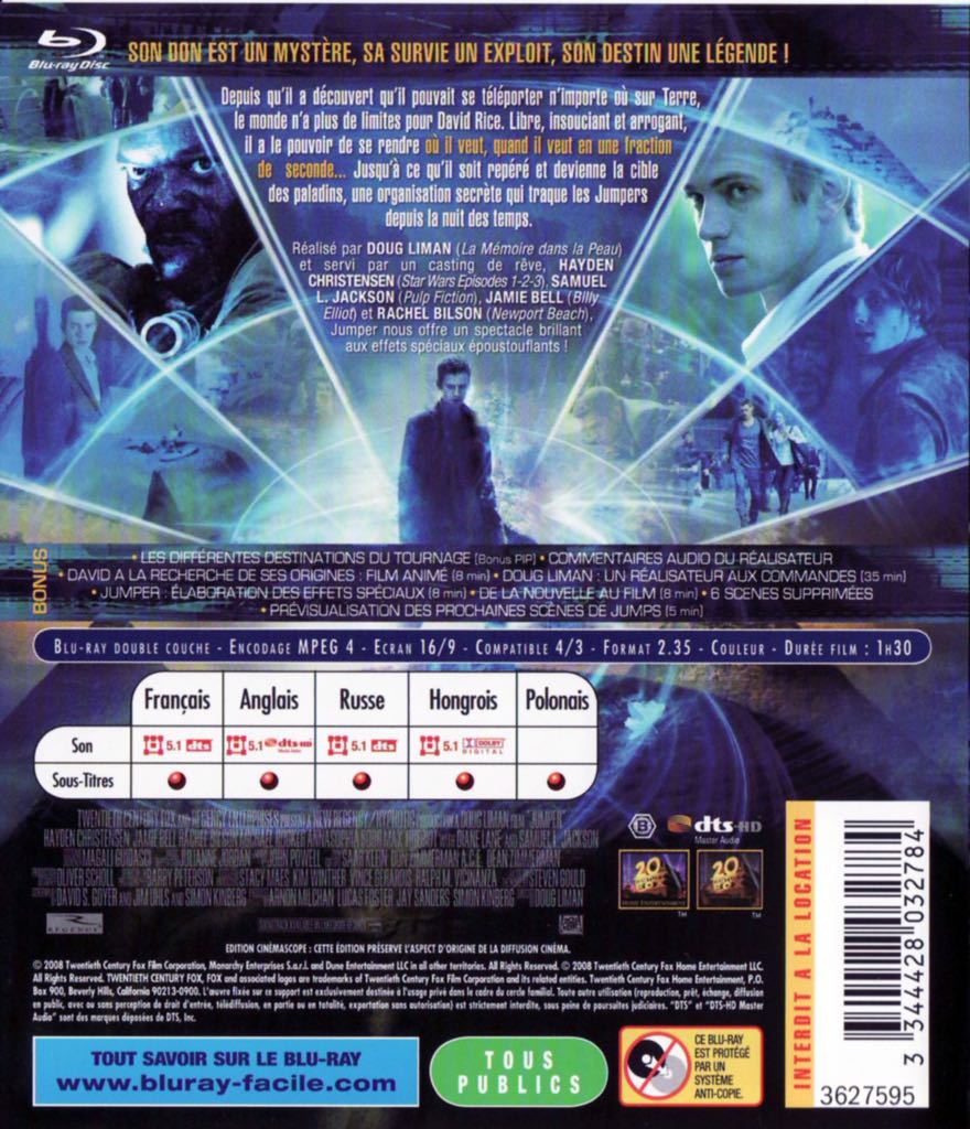 Jumper Blu-ray movie collectible [Barcode 3344428032784] - Main Image 2
