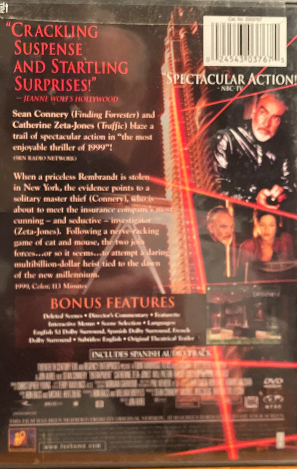 (002) Entrapment DVD-R movie collectible [Barcode 024543037675] - Main Image 3