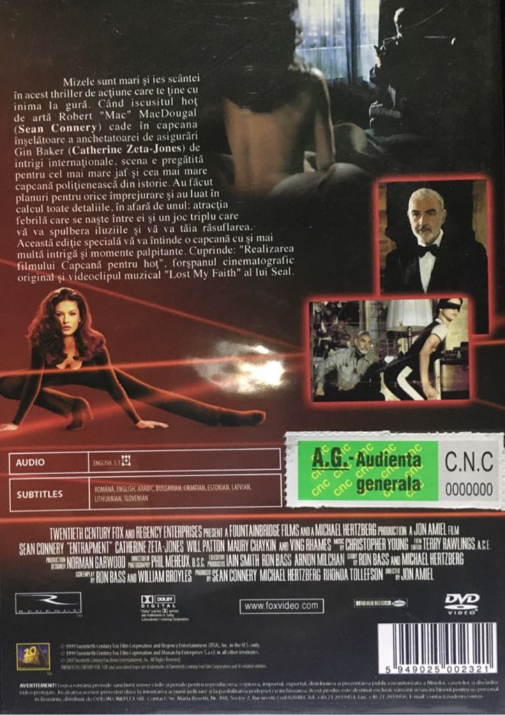 Entrapment DVD movie collectible [Barcode 5039036002844] - Main Image 2