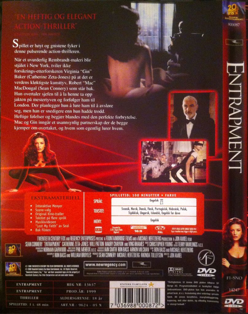 Entrapment DVD movie collectible [Barcode 7036988000872] - Main Image 2