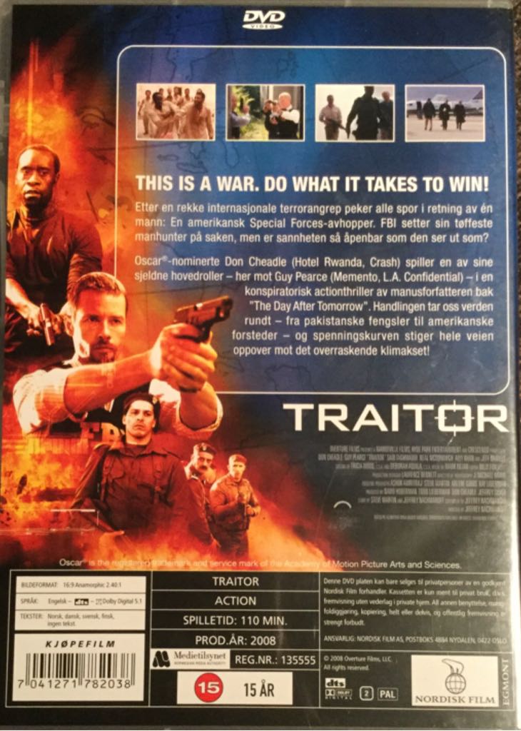Traitor DVD movie collectible [Barcode 7041271782038] - Main Image 2