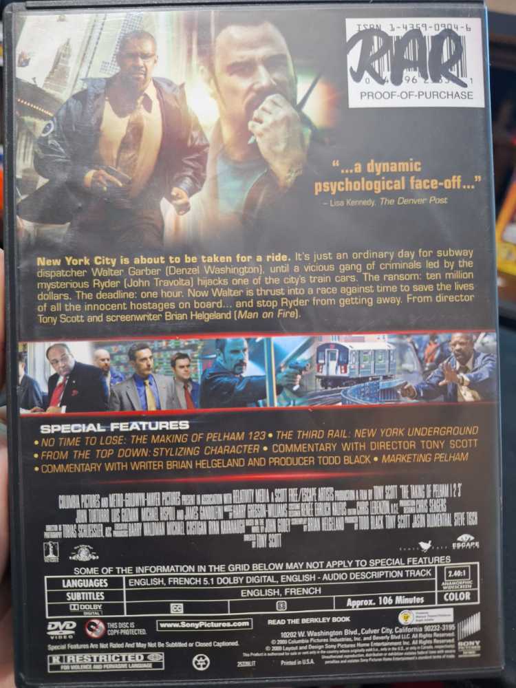 Taking of Pelham 1 2 3, The DVD movie collectible [Barcode 5051162263616] - Main Image 2