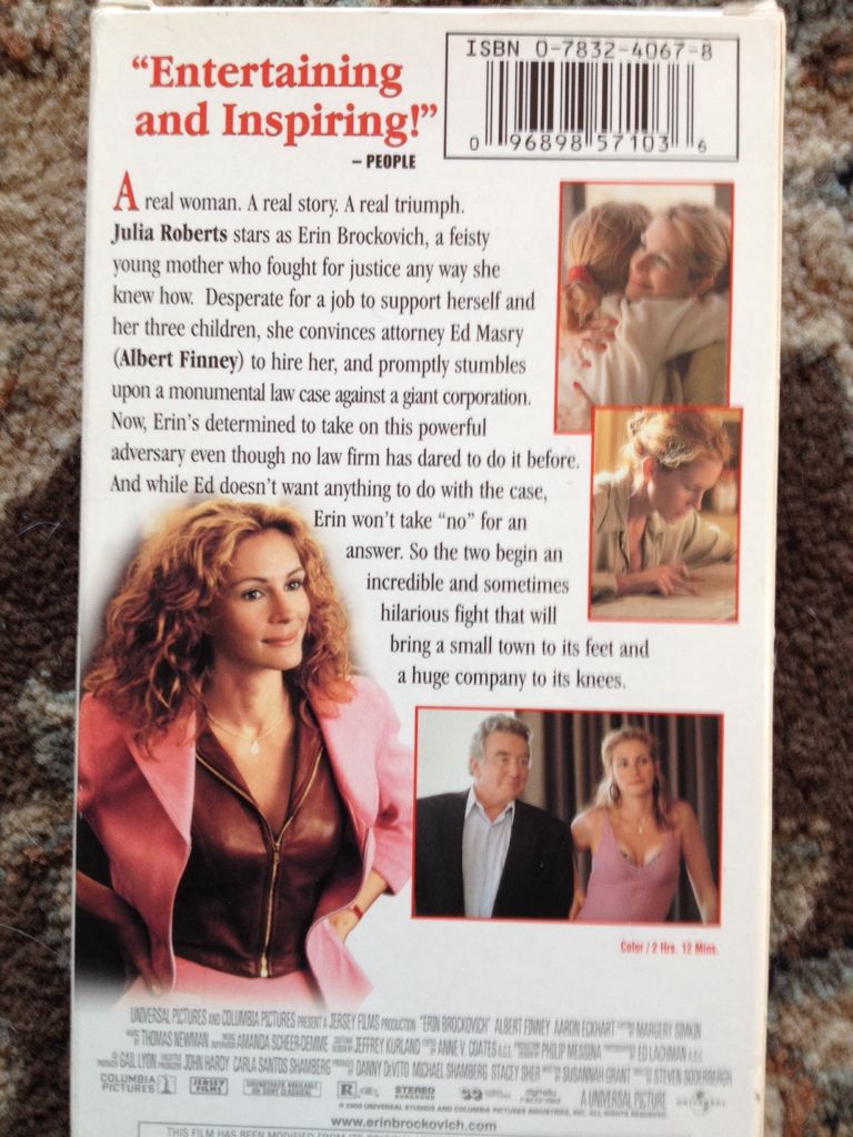 Erin Brockovich VHS movie collectible [Barcode 096898571036] - Main Image 2