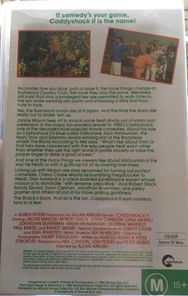 Caddyshack II VHS movie collectible [Barcode 085391179139] - Main Image 2