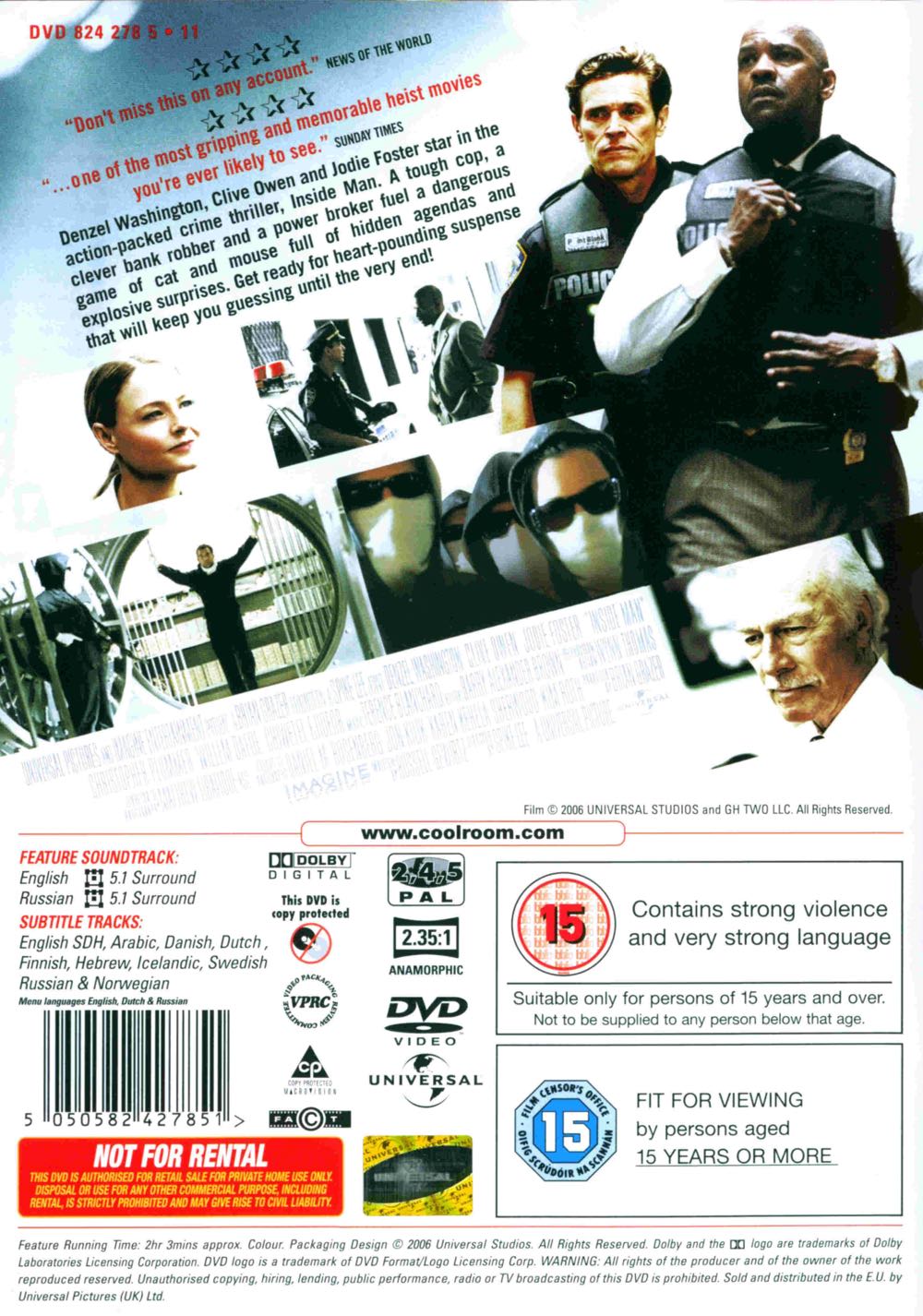 Inside Man DVD movie collectible [Barcode 5050582427837] - Main Image 2