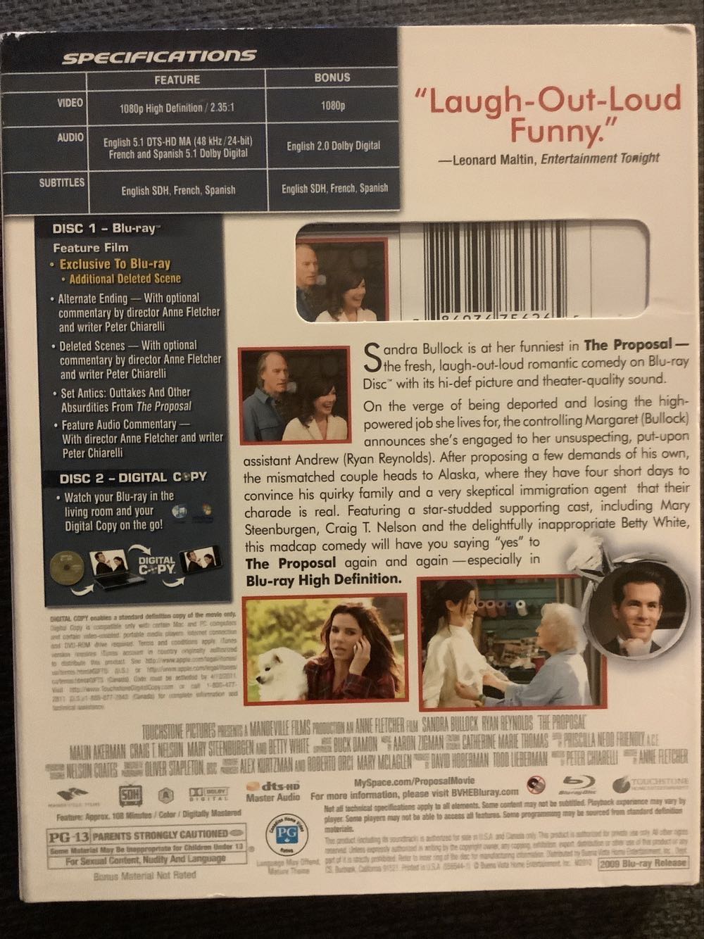The Proposal Blu-ray movie collectible [Barcode 4660002065696] - Main Image 3