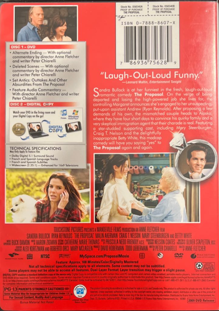 The Proposal DVD movie collectible [Barcode 786936756289] - Main Image 2