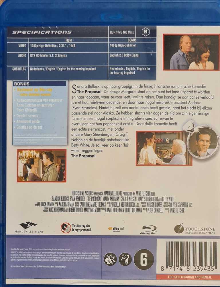 The Proposal Blu-ray movie collectible [Barcode 8717418239435] - Main Image 2