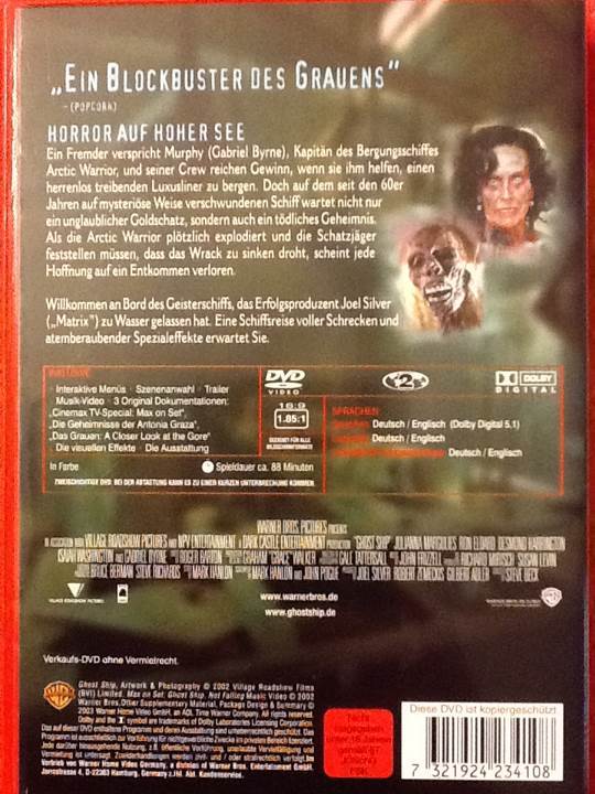 Ghost Ship DVD movie collectible [Barcode 7321924234108] - Main Image 2