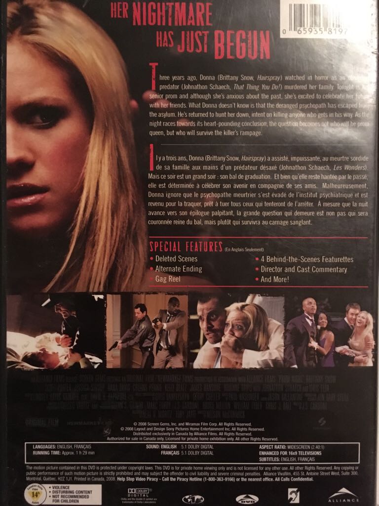 Prom Night DVD movie collectible [Barcode 065935819714] - Main Image 2
