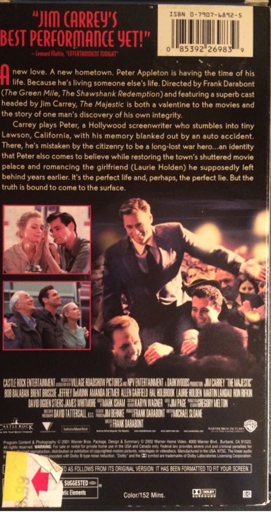 The Majestic DVD movie collectible [Barcode 085392269839] - Main Image 2