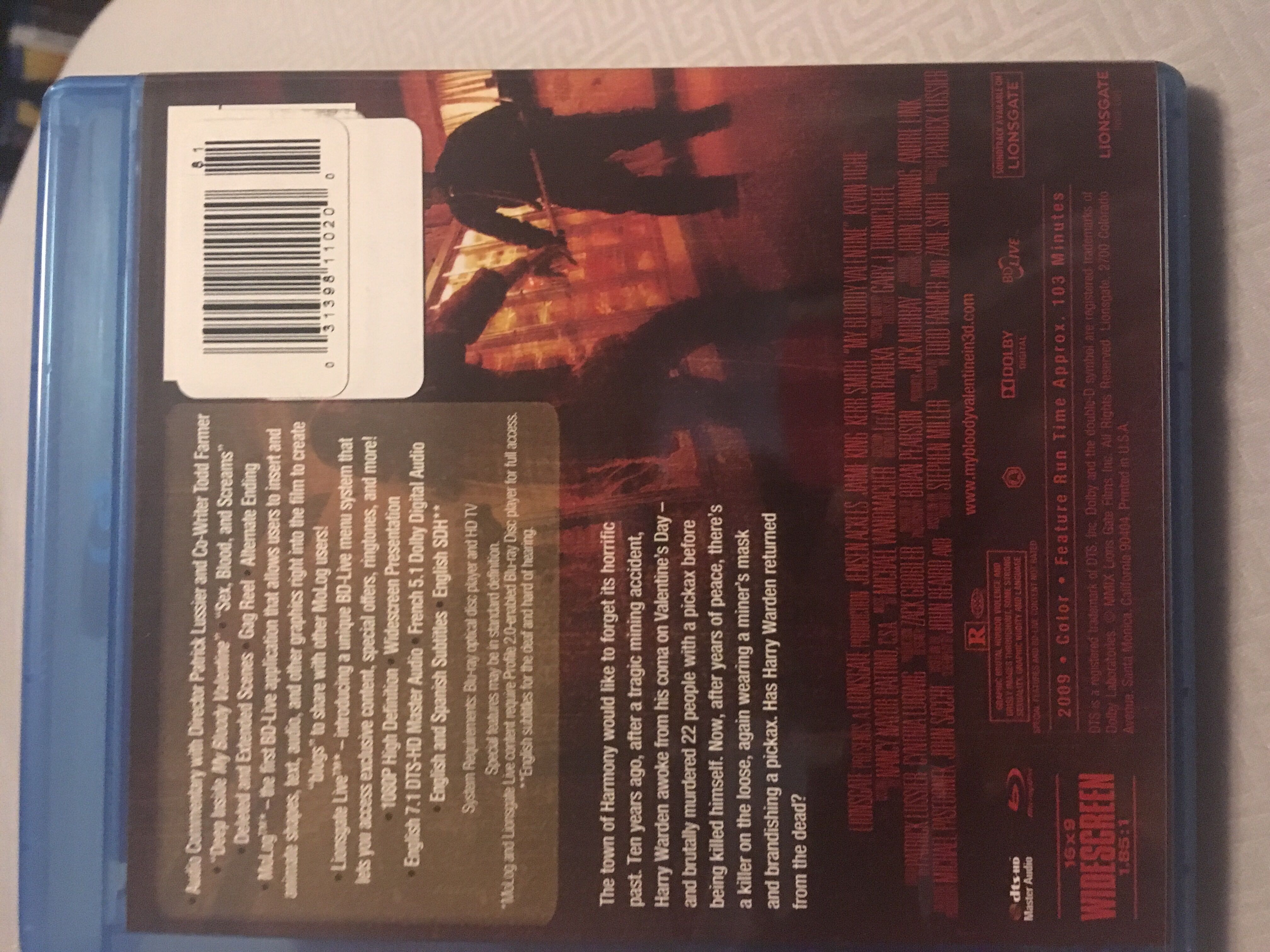My Bloody Valentine (2009) Blu-ray movie collectible [Barcode 031398110200] - Main Image 2