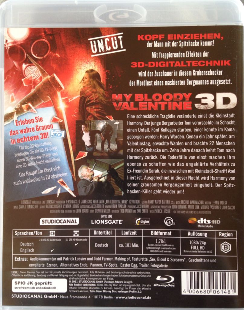 My Bloody Valentine Blu-ray movie collectible [Barcode 4006680061481] - Main Image 2