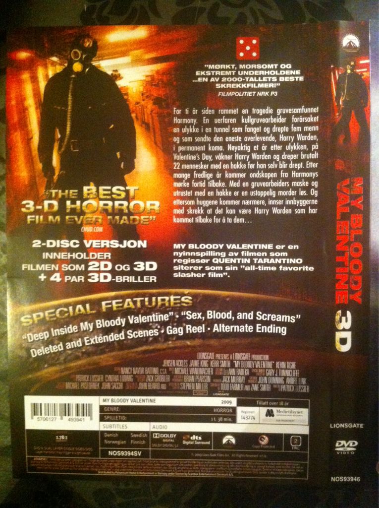 My Bloody Valentine DVD movie collectible [Barcode 5706127493941] - Main Image 2