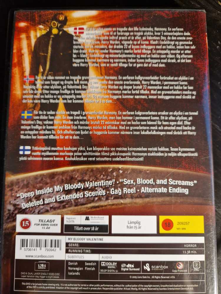 My Bloody Valentine DVD movie collectible [Barcode 5706141793942] - Main Image 2