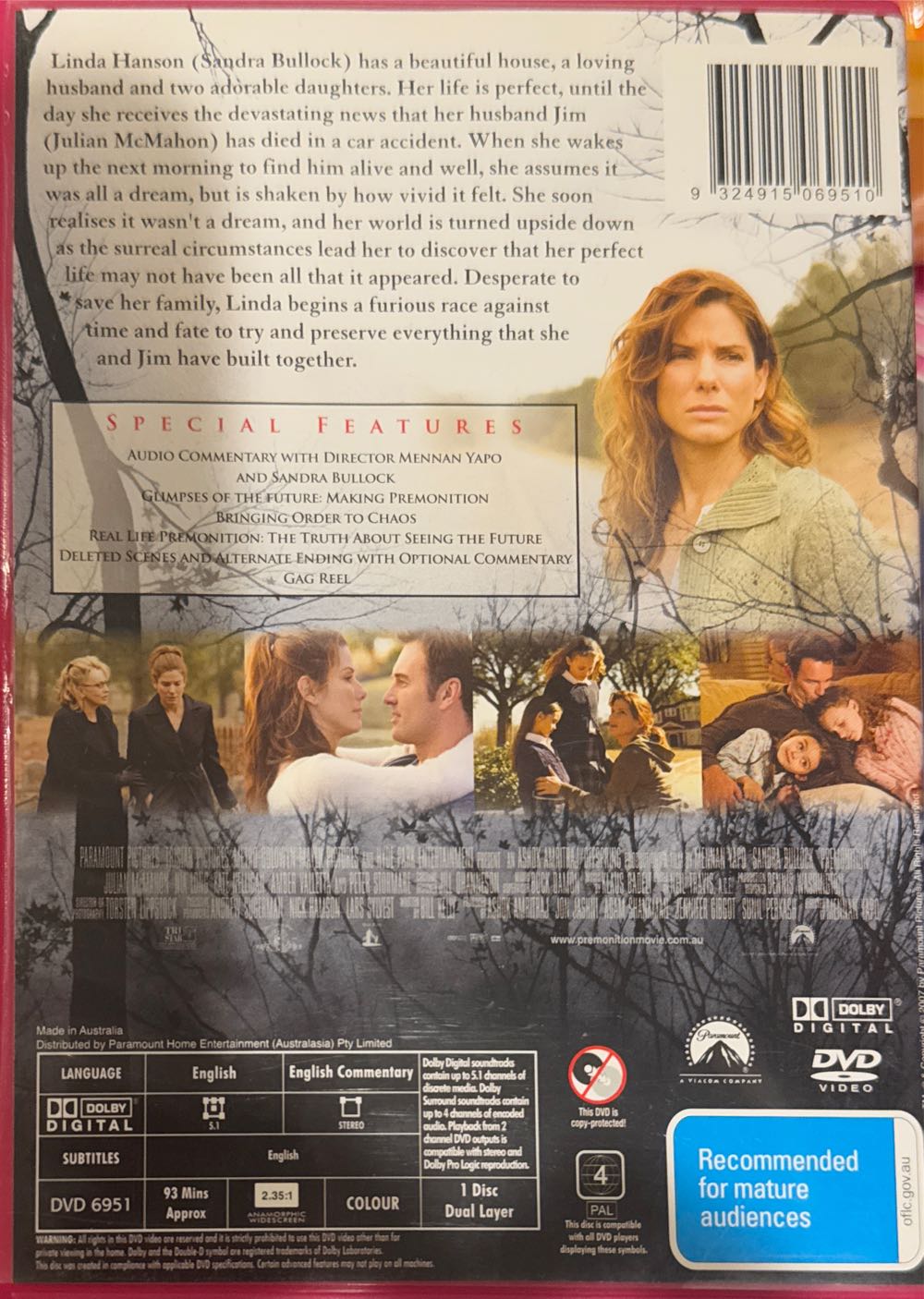 Premonition DVD movie collectible [Barcode 9324915069510] - Main Image 2