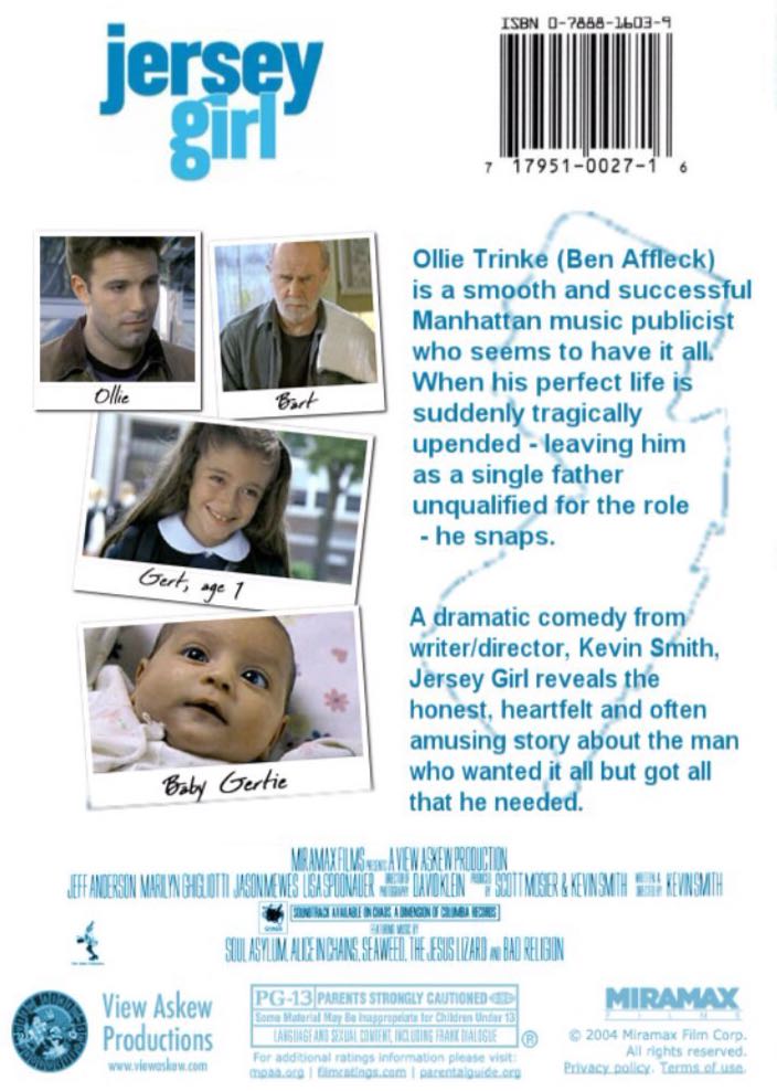 Jersey Girl (VF) DVD movie collectible [Barcode 7041271370457] - Main Image 2