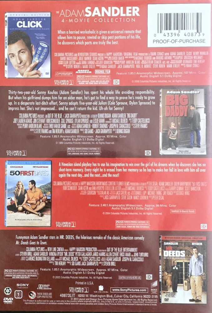Mr. Deeds DVD movie collectible [Barcode 268800106241] - Main Image 4