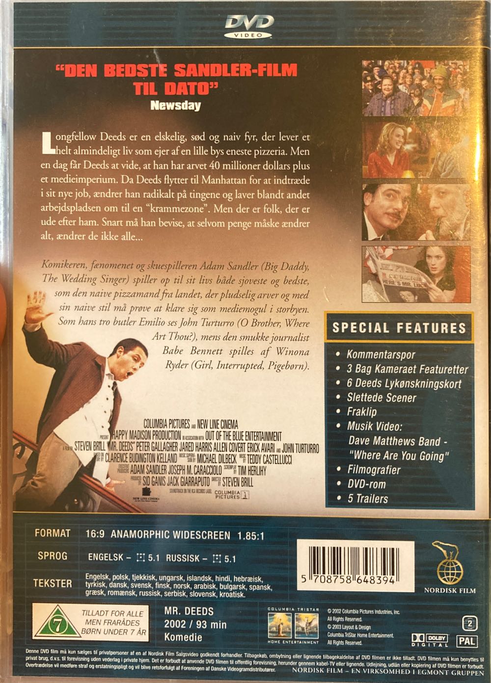 Mr. Deeds DVD movie collectible [Barcode 5708758648394] - Main Image 2