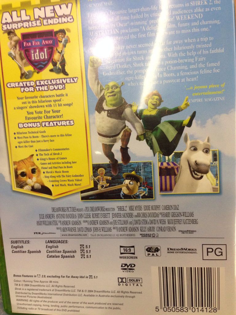 Shrek 2 DVD movie collectible [Barcode 5050583074788] - Main Image 2