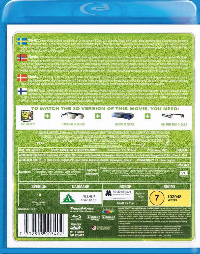 Shrek2 Blu-ray movie collectible [Barcode 5051368231259] - Main Image 2