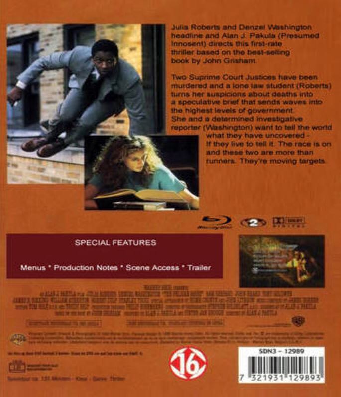 The Pelican Brief iTunes movie collectible [Barcode 883919139265] - Main Image 2