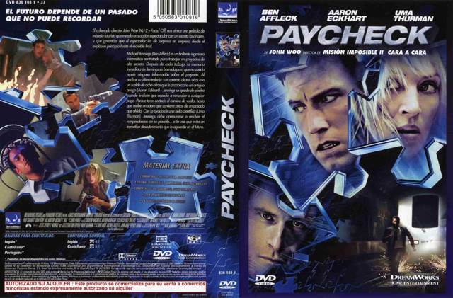 Paycheck. DVD movie collectible [Barcode 097360512823] - Main Image 2