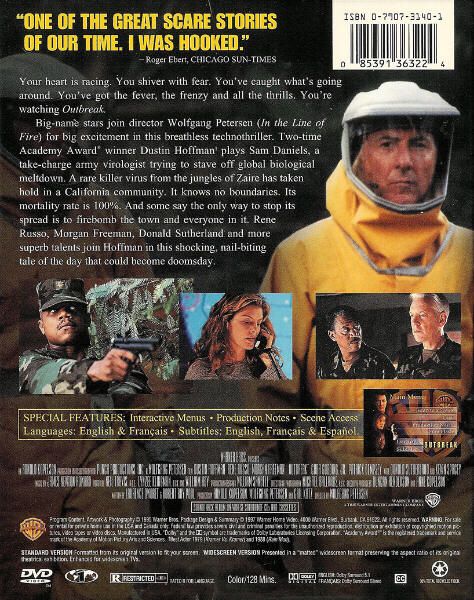 Outbreak DVD movie collectible [Barcode 883929084951] - Main Image 2