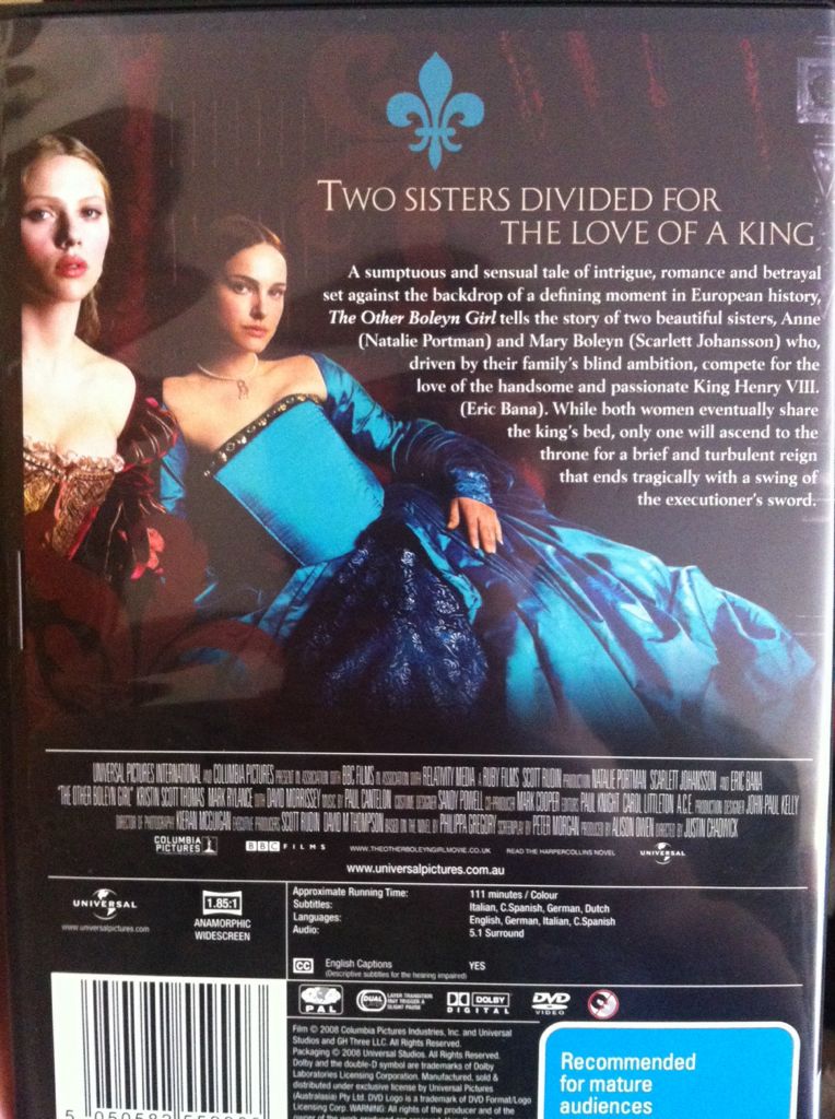 The Other Boleyn Girl DVD movie collectible [Barcode 5050582559903] - Main Image 2