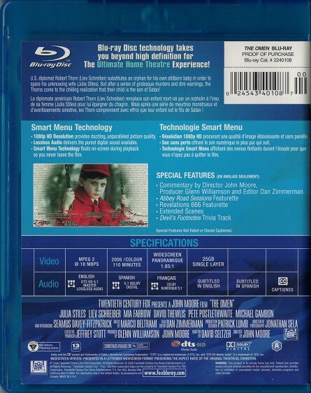 The Omen (Remake) - 2006 Blu-ray movie collectible [Barcode 024543401087] - Main Image 2