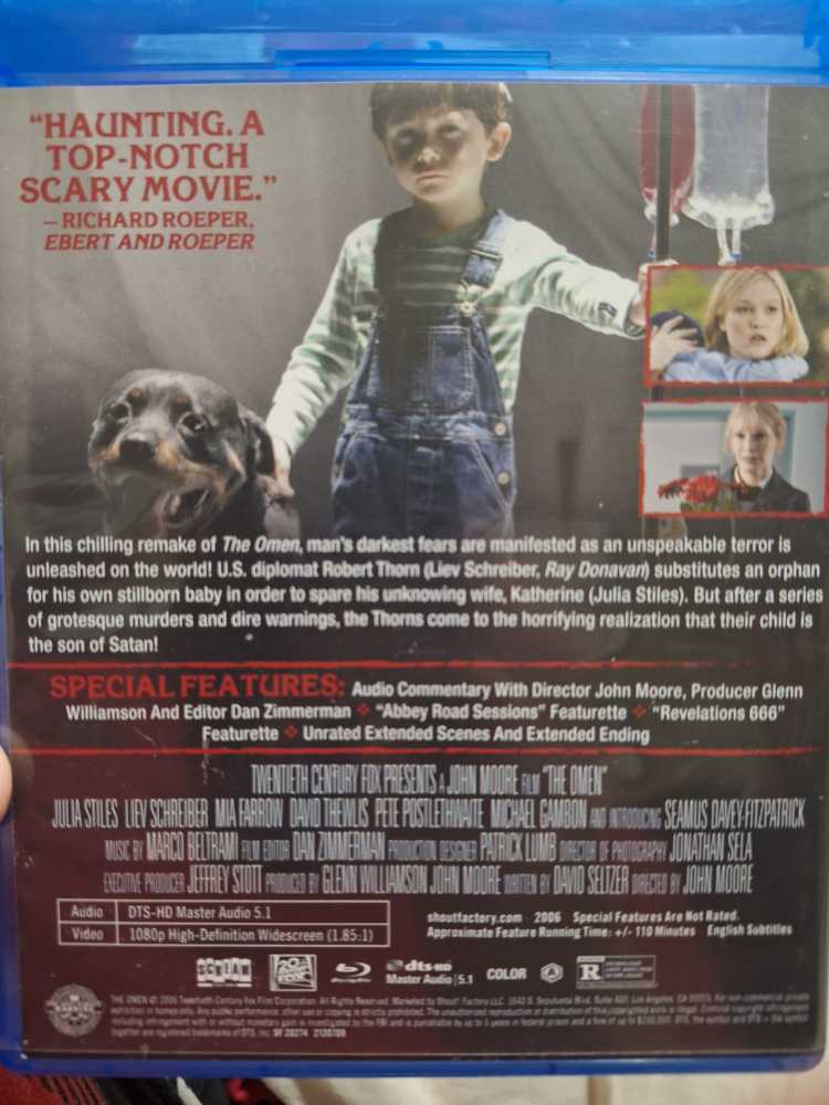 The Omen Blu-ray movie collectible [Barcode 9321337077536] - Main Image 2