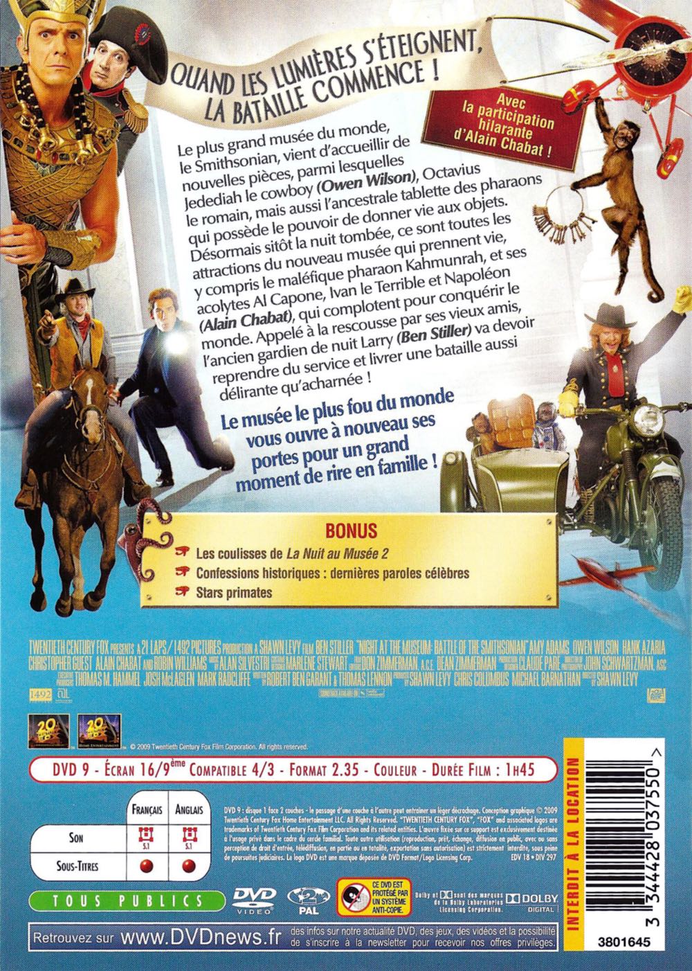La Nuit Au Musée 2  No 236 Blu-ray movie collectible [Barcode 45437144] - Main Image 3