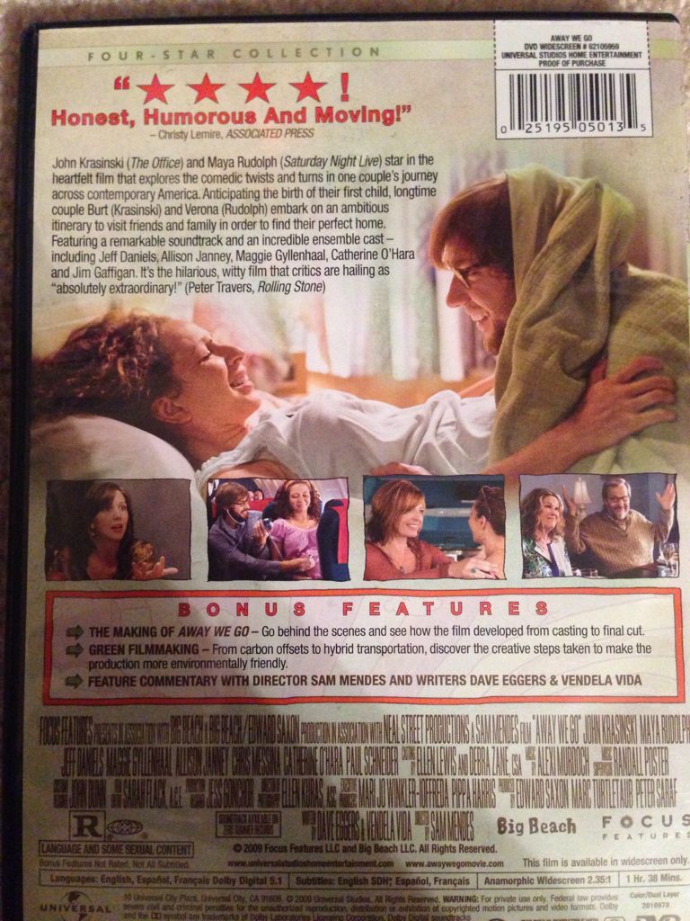 Away We Go DVD movie collectible [Barcode 053720000010] - Main Image 2