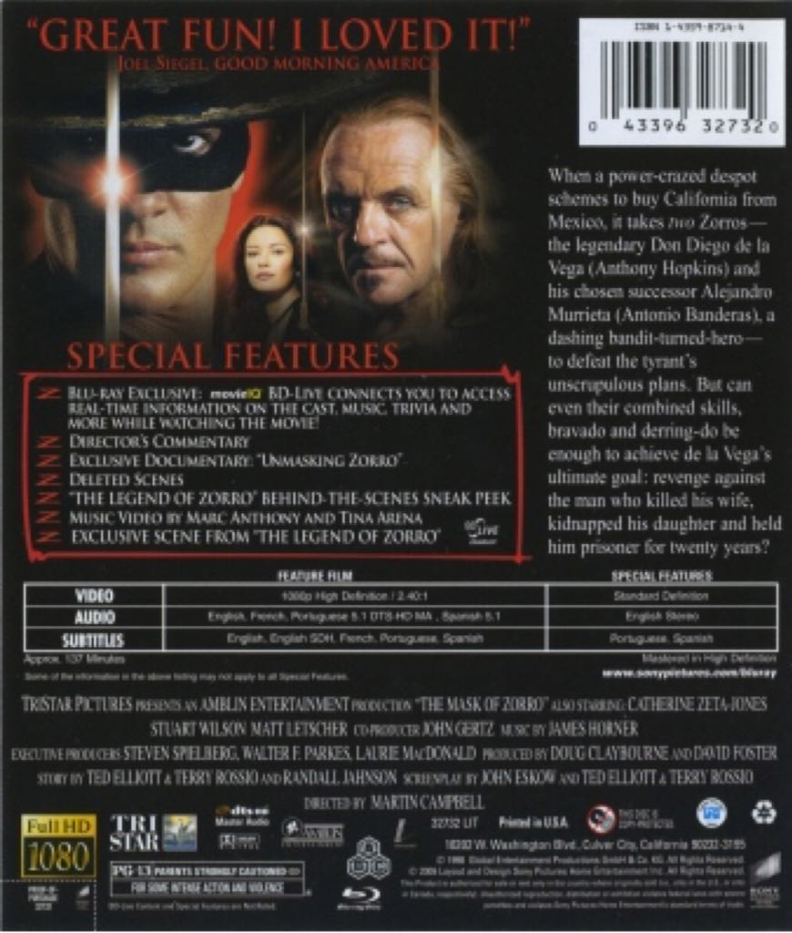 Mask of Zorro 4K Ultra HD movie collectible [Barcode 5050629610260] - Main Image 2