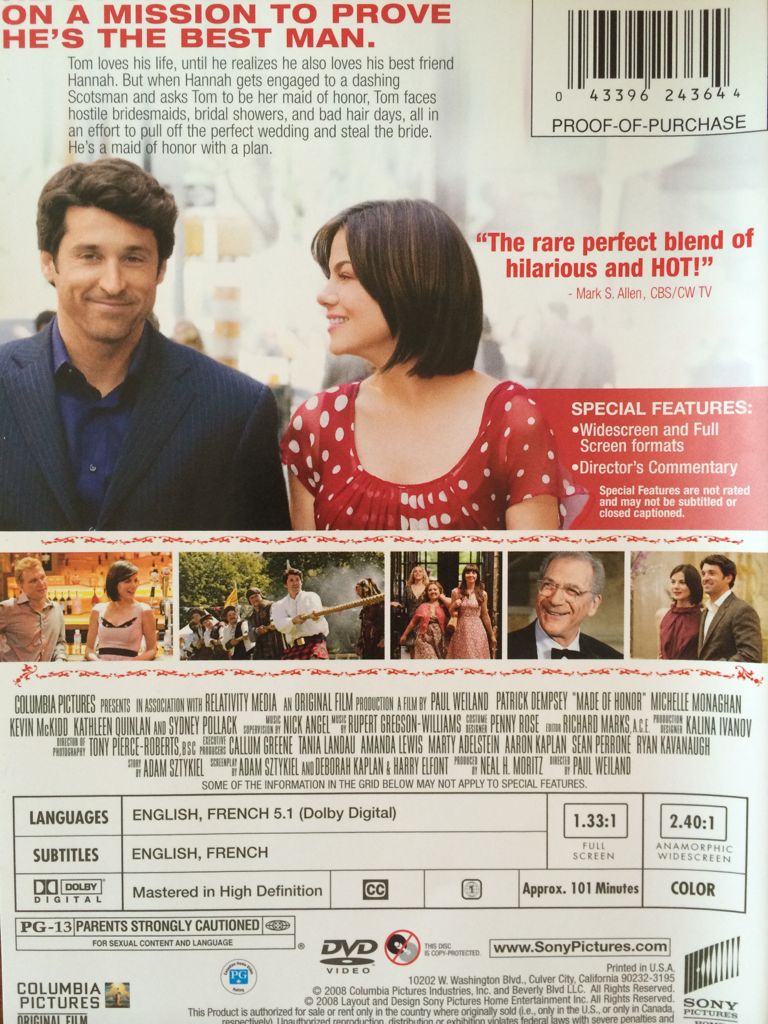 Made of Honor DVD movie collectible [Barcode 043396243644] - Main Image 2