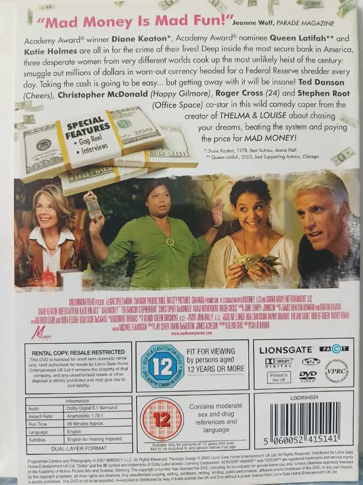 Mad Money DVD movie collectible [Barcode 5060052415141] - Main Image 2