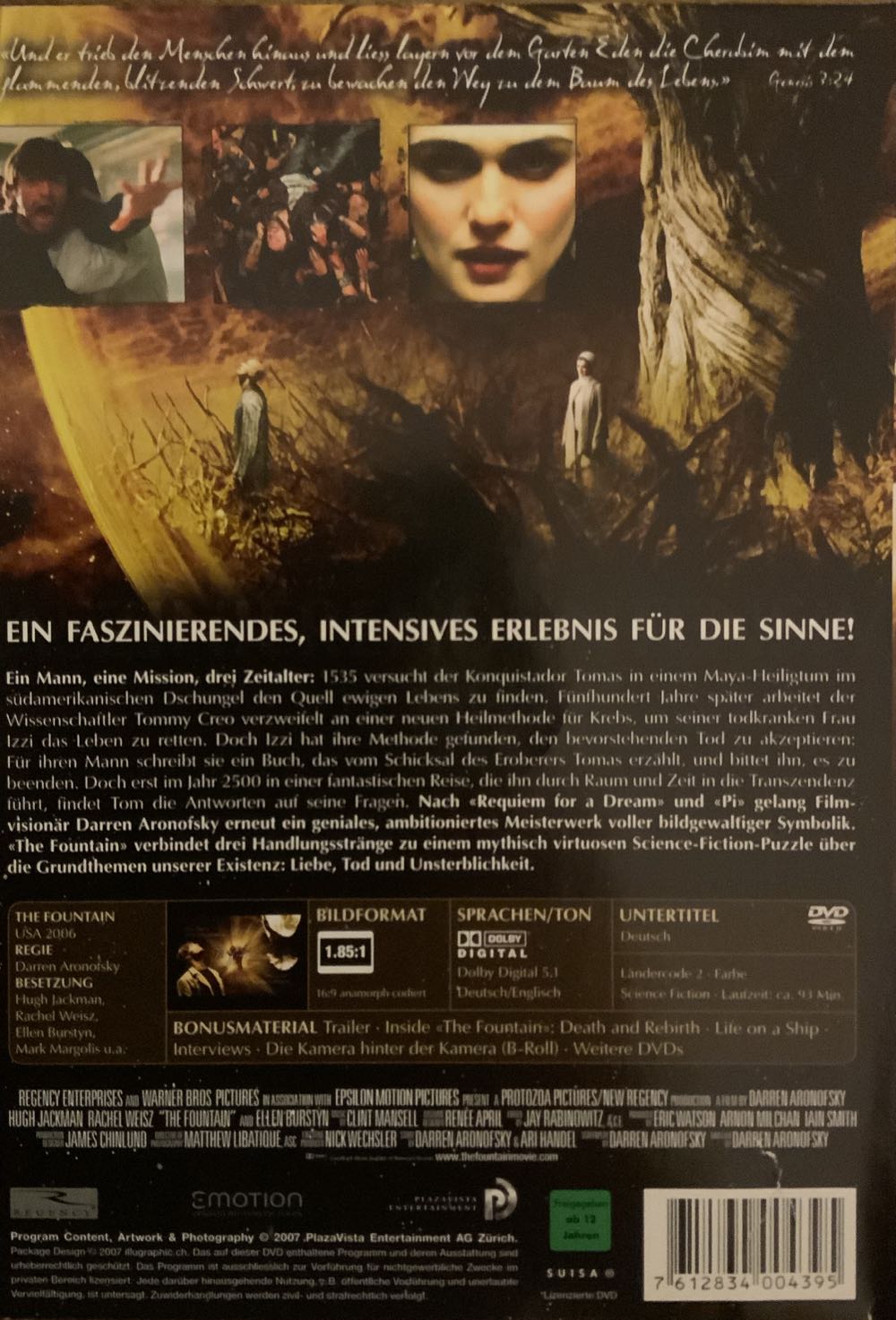 The Fountain DVD movie collectible [Barcode 7612834004395] - Main Image 2