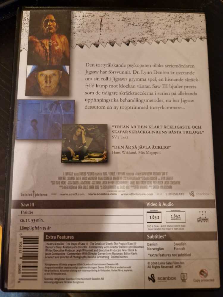 Saw III DVD movie collectible [Barcode 5706112389686] - Main Image 2