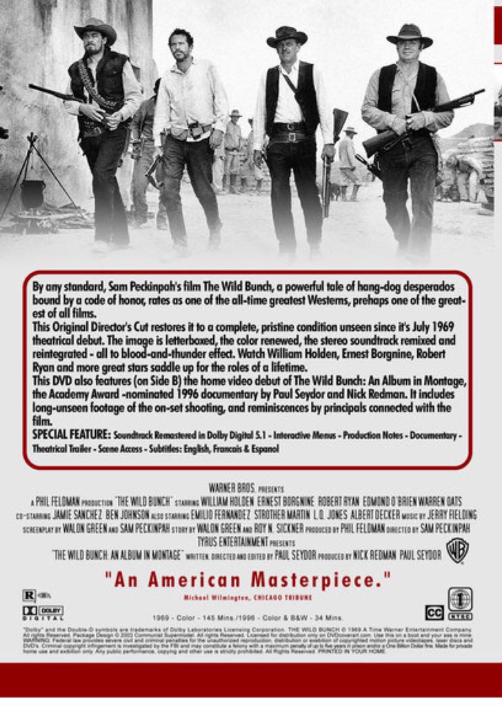 The Wild Bunch DVD movie collectible [Barcode 7321937705930] - Main Image 2
