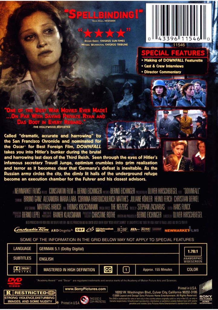 Downfall Blu-ray movie collectible [Barcode 5060116722642] - Main Image 2