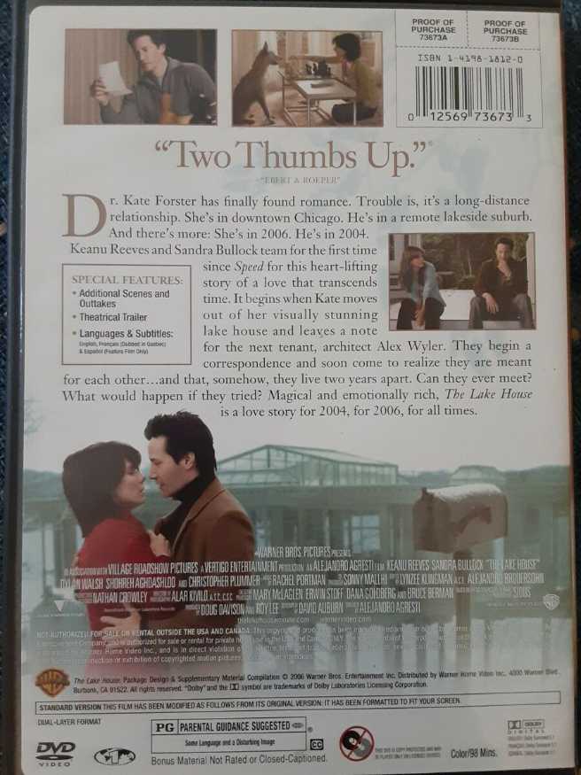The Lake House DVD movie collectible [Barcode 012569841482] - Main Image 4