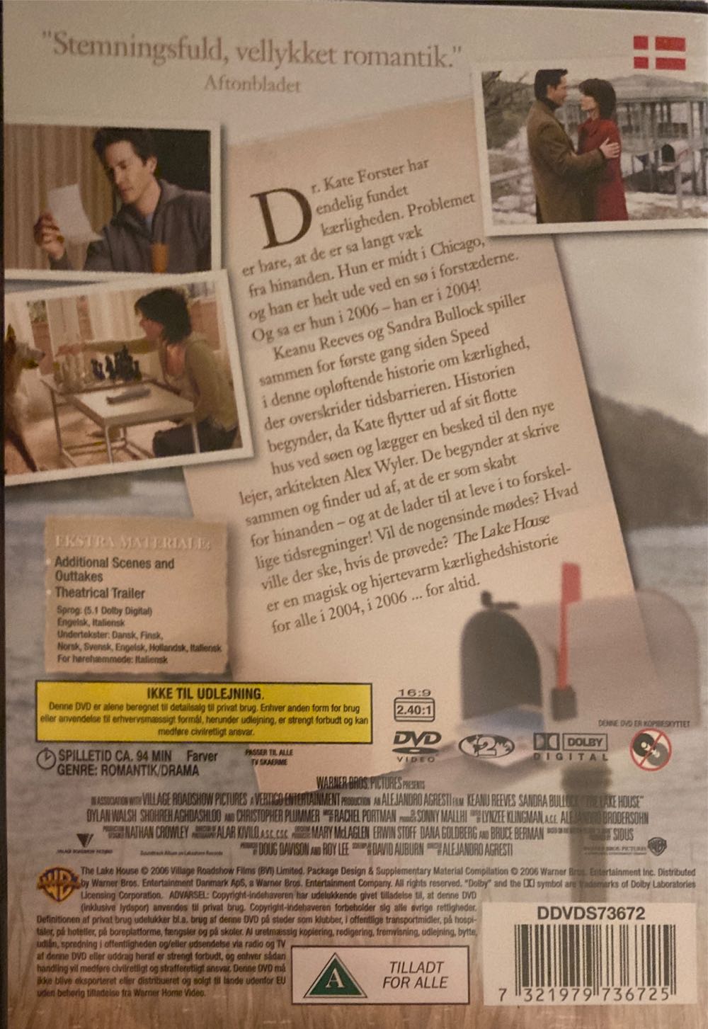 The Lake House DVD movie collectible [Barcode 7321979736725] - Main Image 2