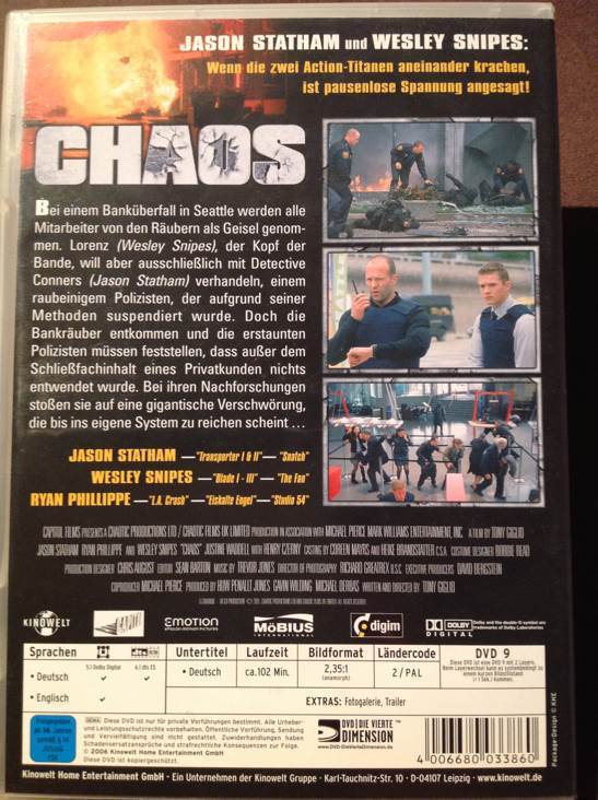 Chaos DVD movie collectible [Barcode 4006680033860] - Main Image 2