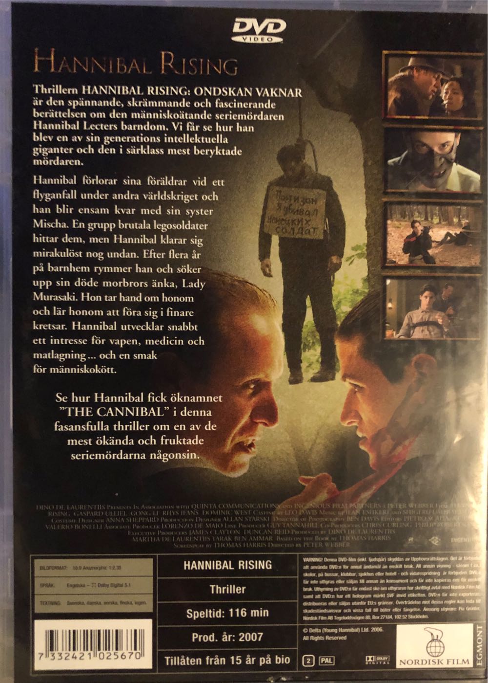 Hannibal Rising DVD movie collectible [Barcode 7332421025670] - Main Image 2